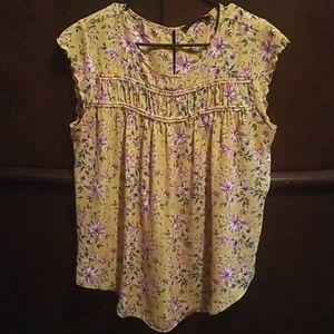 Yellow flowered summer top